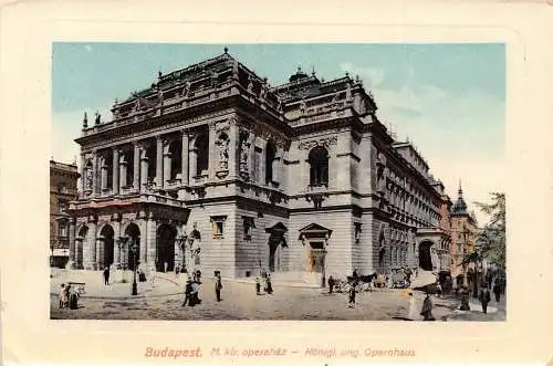 Ungarn Budapest Königliches Opernhaus Passepartout Vintage Postkarte