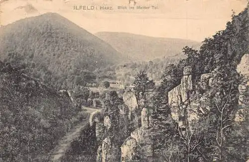 L263 Deutschland 1905 Ilfeld i Harz Blick Ins Ilfelder Tal Bergfelsen Postkarte