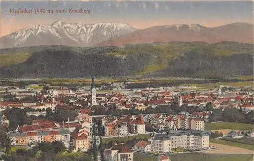 A087 Österreich 1917 Klagenfurt vom Kreuzberg Totalansicht Feldpost AK