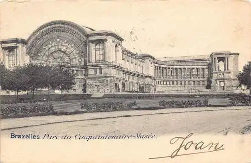A086 Belgien 1902 Brüsseler Park Cinquantenaire Musee Museum Vintage Postkarte