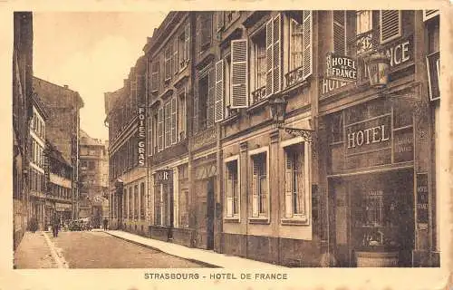 C100 Frankreich Strasbourg Hotel de France Vintage Postkarte
