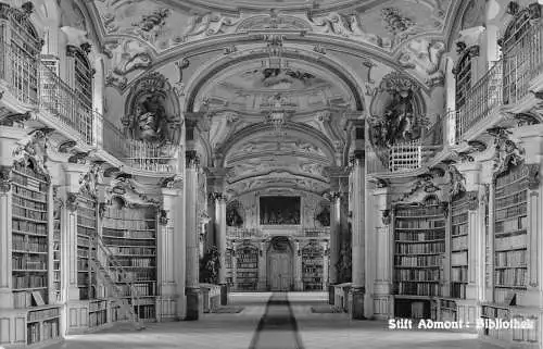 A088 Deutschland 1942 Stift Admont Bibliothek Bibliothek RPPC Vintage Postkarte