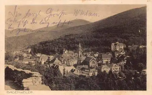 A088 Deutschland 1915 Feldpost 1. Weltkrieg Badenweiler Gesamtansicht Vintage Postkarte