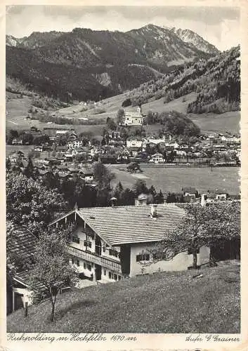A083 Deutschland Ruhpolding m Hochfelln Häuser Vintage Postkarte