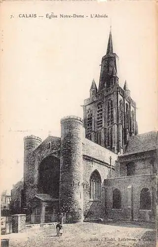C095 Frankreich Calais Eglise Notre Dame L'Abside Vintage Postkarte