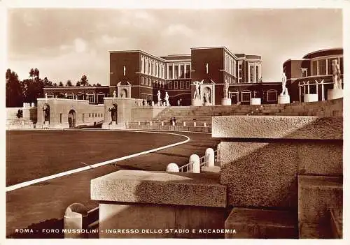 B026 Italien Rom Rom Foro Mussolini Stadio e Accademia RPPC Postkarte