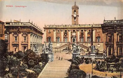 B027 Italien Roma Rom Campidoglio Vintage Postkarte