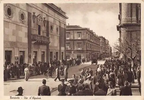 B026 Italien Tarent Via d'Aquino Fahrrad Oldtimer Postkarte