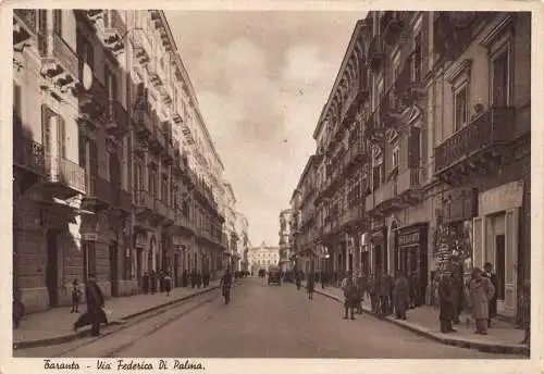 B026 Italien Tarent Via Federico di Palma Vintage Postkarte