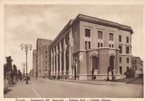 B026 Italien Taranto Lungomare Vitt Emanuele Palazzo Poste e Govero Post Postkarte