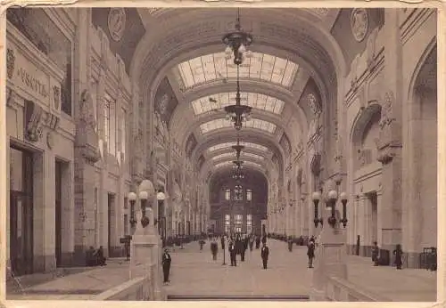 B026 Italien 1934 Milano Mailand Stazione Centrale Galleria Bahnhof Postkarte