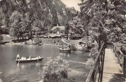 B027 Schweiz Blausee Boote Vintage Postkarte