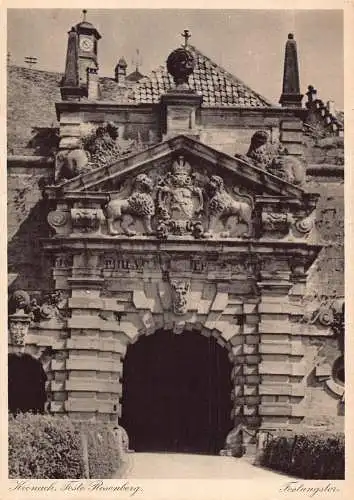 A082 Deutschland Kronach Feste Rosenberg Festungtor Vintage Postkarte
