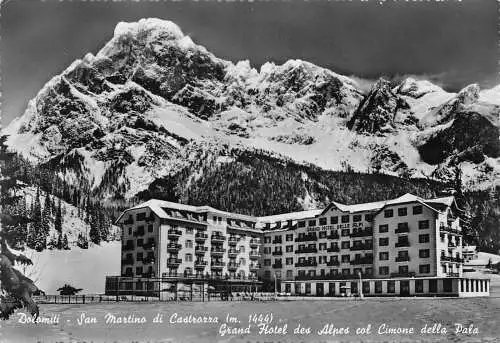 A083 Italien 1953 Dolomiten San Martino di Castozza Grand Hotel Delle Alpi Postkarte