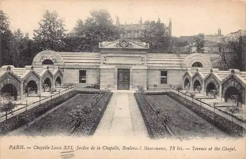 C098 Frankreich Paris Kapelle Ludwig XVI Terrasse der Kapelle Vintage Postkarte