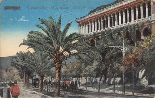 B027 Italien Genua Genua Circovallazione a Mare Villa Milyus Vintage Postkarte