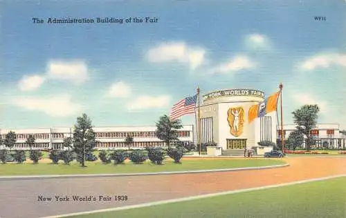 B028 US New York Weltausstellung 1939 Verwaltungsgebäude Postkarte