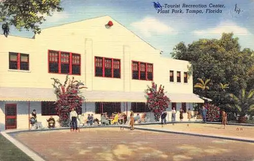 B029 US Tourist Recreation Center Plant Park Tampa Florida Vintage Postkarte