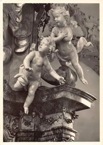 A083 Deutschland Rottenbuch Kirche Engel Skulptur von F X Schmaedl RPPC Postkarte