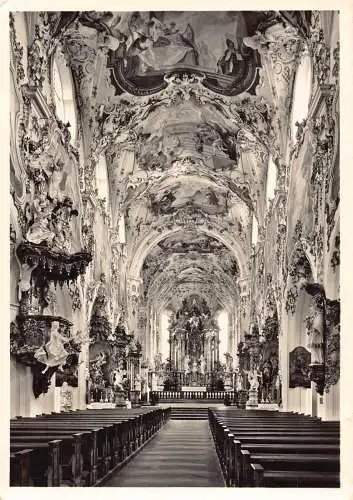 A083 Deutschland Rottenbuch Kirche Innenraum gegen Hochaltar Schrein Vintage Postkarte