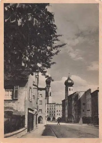 A082 Deutschland Rosenheim Hl Geiststraße Straße Vintage Postkarte