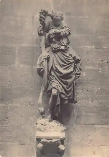 A082 Deutschland Sebalduskirche Kirche Nürnberg Skulptur Mann fürsorglich Kind Postkarte