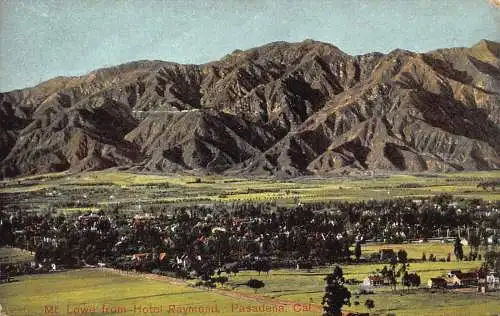 B030 US Mt Lowe vom Hotel Raymond Pasadena Kalifornien Vintage Postkarte