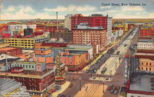 B030 US Louisiana New Orleans Canal Street Vintage Postkarte