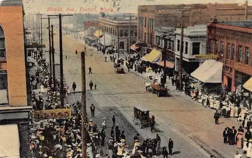 B030 US 1910 Everett Washington Hewitt Avenue Drugs Schild Vintage Postkarte