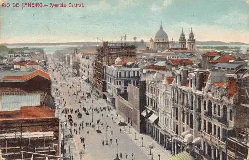 B031 Brasilien 1910 Rio de Janeiro Avenida Central Vintage Postkarte