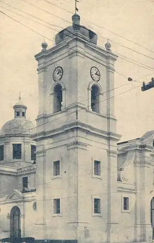 L335 Chile Santa Marta Kathedrale Turm Vintage Postkarte