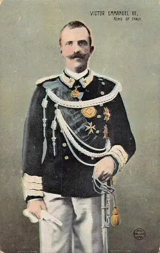 B032 Royalty Victor Emmanuel III King of Italy 1909 Vintage Postkarte