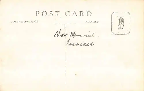 B033 Trinidad und Tobago Kriegsdenkmal Port of Spain RPPC Vintage Postkarte