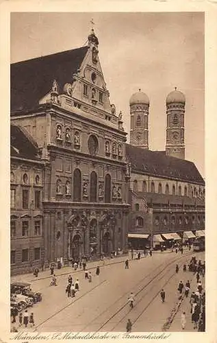 L151 Deutschland 1927 München, S. Michaelskirche m. Frauenkirche Vintage Postkarte