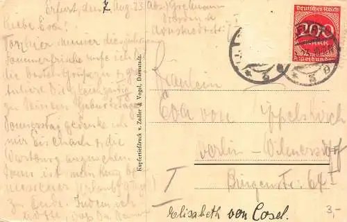 L183 Deutschland 1923 Stadt Erfurt Kurfürsten Johann Phipp Gemälde Postkarte