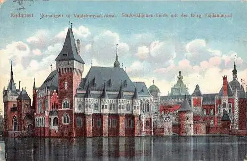 Ungarn 1914 Budapest Vajduhunyad var Schloss Vintage Postkarte