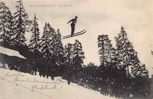 Österreich 1906 Schanze Wintersport Bergsteiger Postkarte