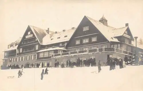 Polen Rodelhang bei Karpacz Krumhuebel Pension Vintage Postkarte