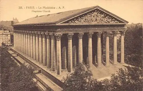 C089 Frankreich Paris La Medeleine Vintage Postkarte