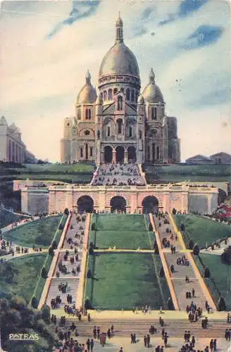 C088 Frankreich Paris La Basilique du Sacre Coeur Vintage Postkarte