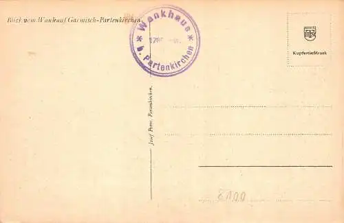 Deutschland Garmisch Partenkirchen Berge Vintage Postkarte