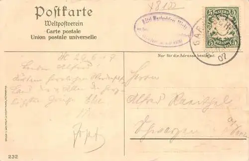 Deutschland 1907 Gruss aus Garmisch Rissersee Kunst signiert H Deuehert Postkarte