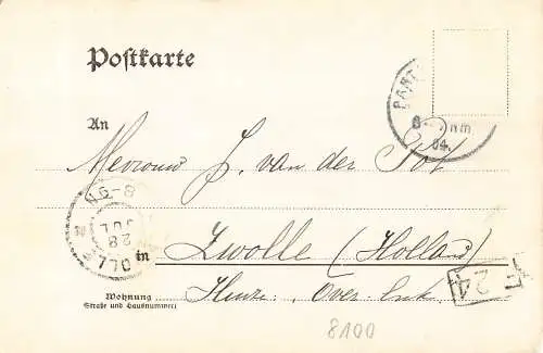 Deutschland 1904 Partenkirchen Alpspitze Zugspitze Waxenstein Berg Postkarte