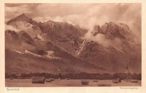 Deutschland Garmisch Wettersteingebirge Vintage Postkarte