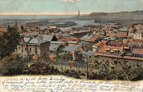 Italien Genua Genua Gesamtansicht Vintage Postkarte