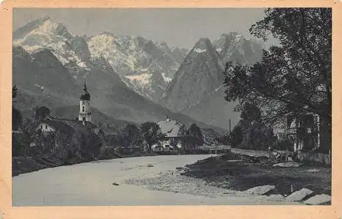 Deutschland Garmisch mit Loisach Vintage Postkarte