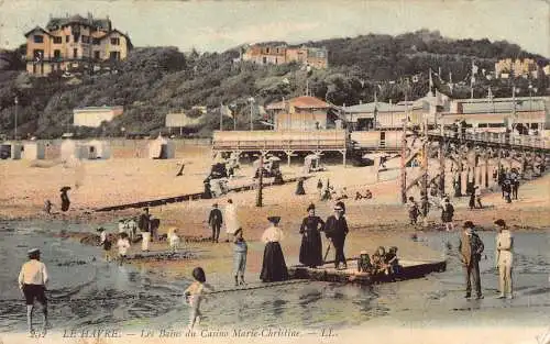 Frankreich 1909 Le Havre Bains du Casino Marie Christine Kinder Strand Postkarte