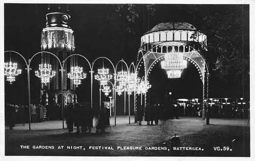 England 1951 Battersea The Gardens Night Festival Pleasure Gardens Postkarte