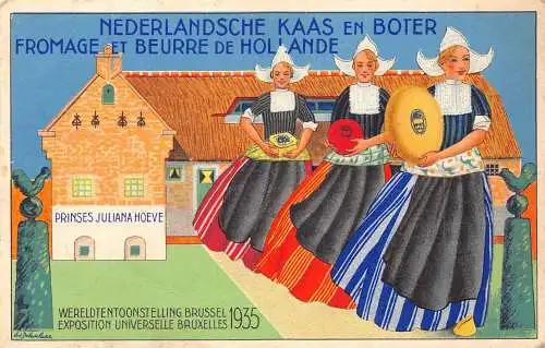 Niederlande Käse Werbung Werbung für Universal Expo Brüssel Postkarte