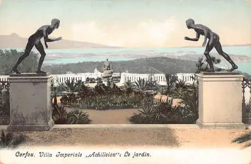Griechenland Korfu Corfou Villa Imperiale Achilleion Le Jardin Garten Vintage Postkarte